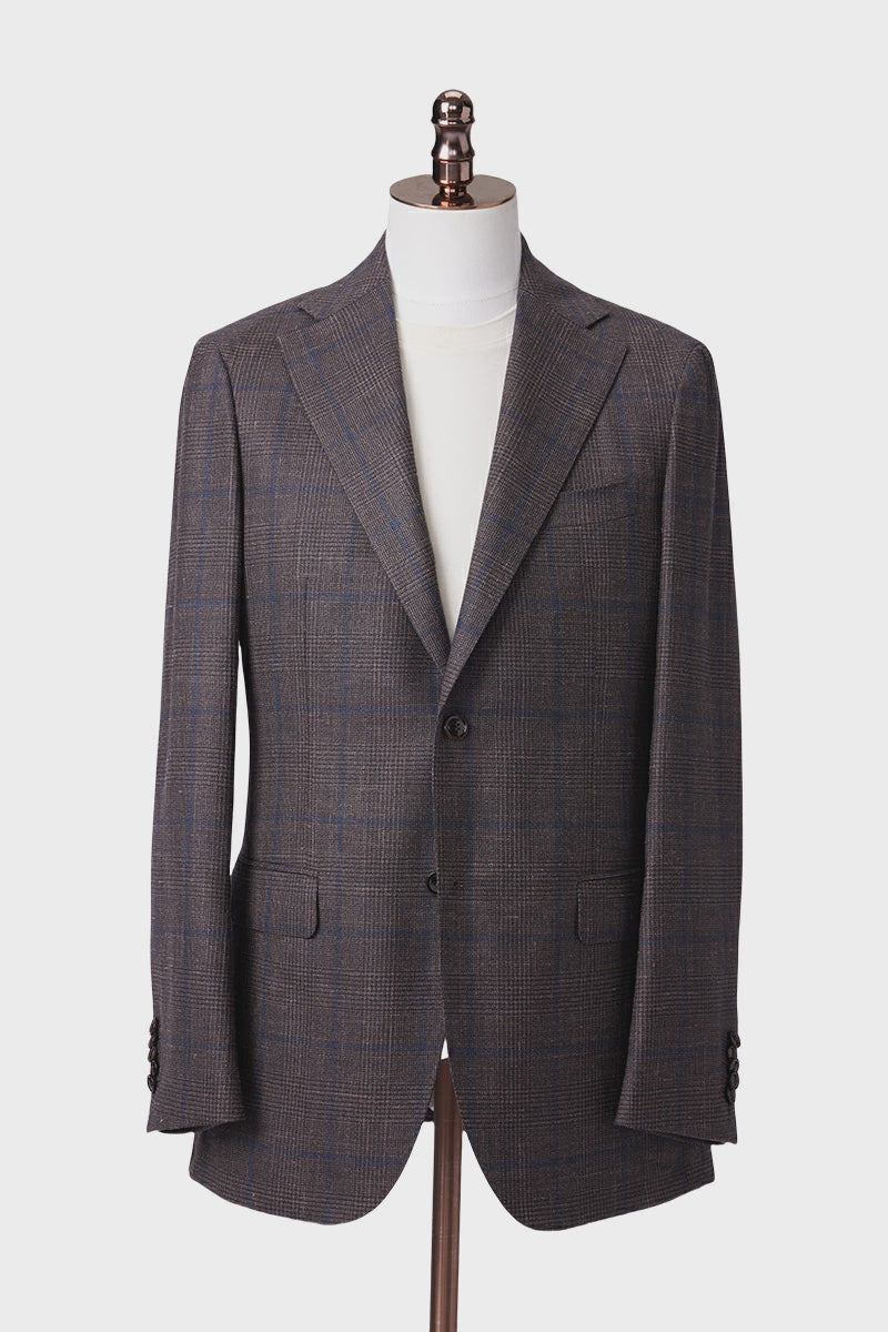 Wool silk plaid jacket for Columbus professionals