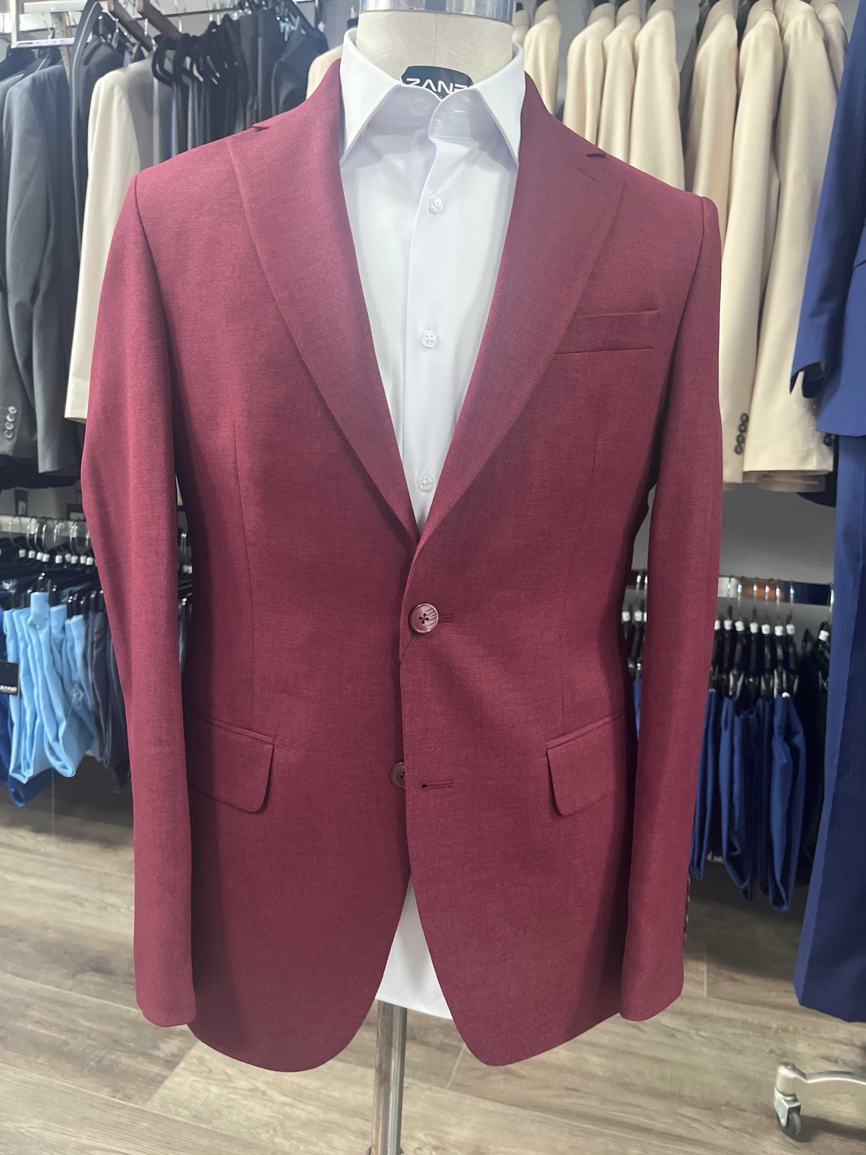Maroon slim sport coat, a quality choice for prom