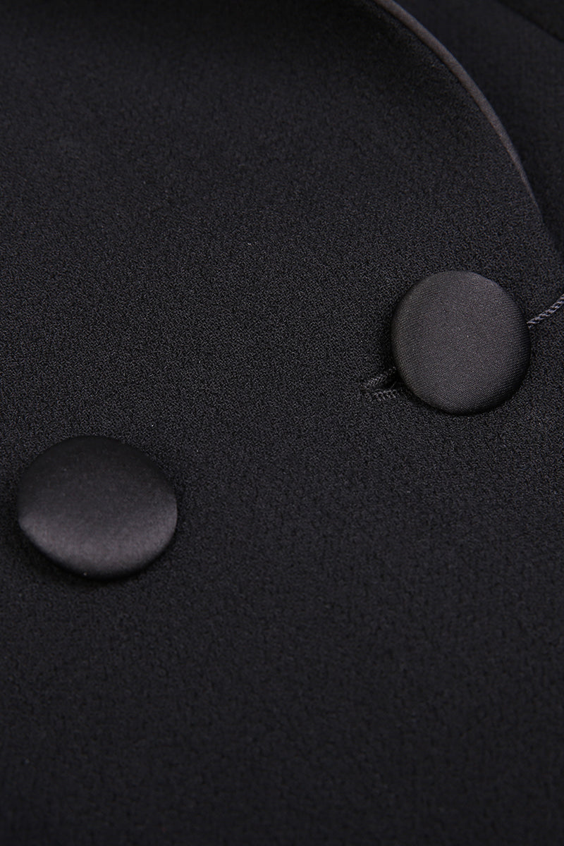 Verona Black Wool Overcoat