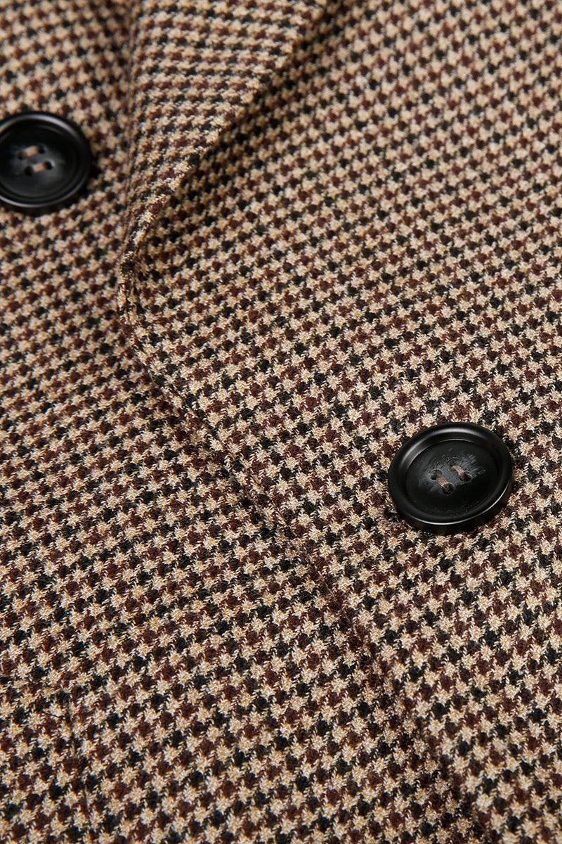 Adriano Brown Check Overcoat