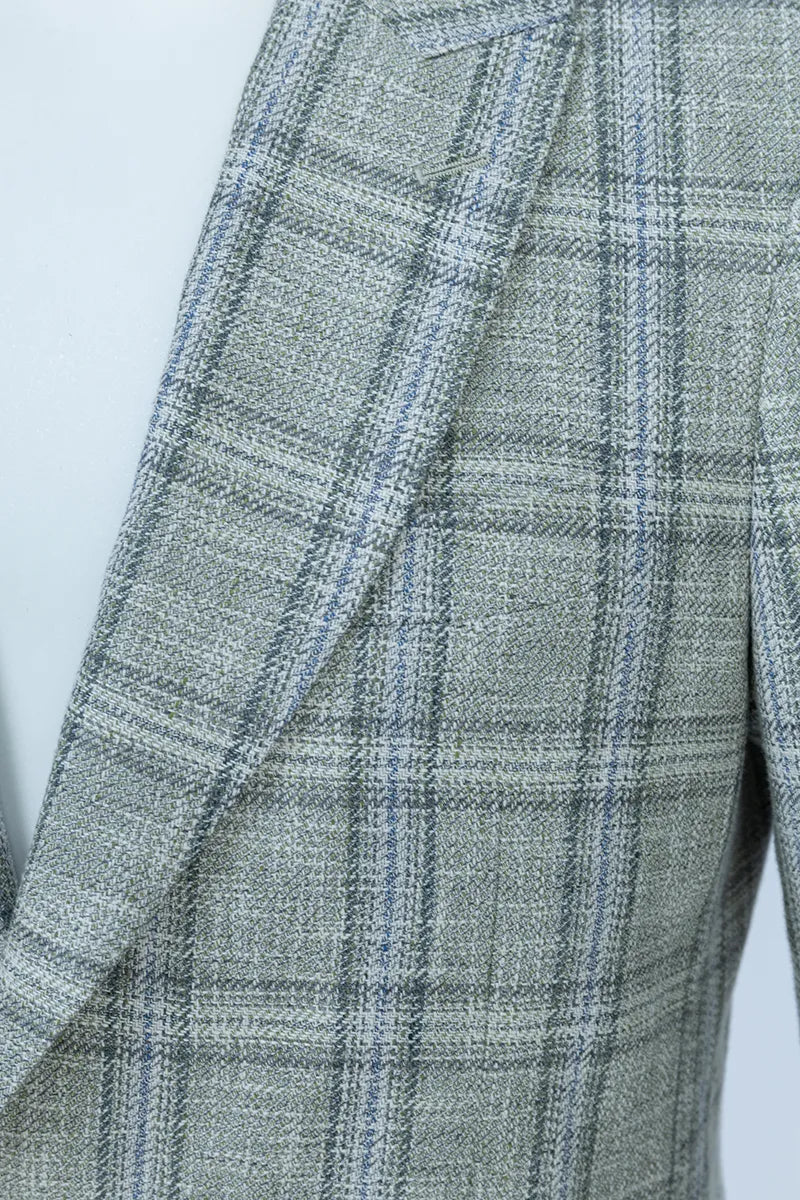 Ravenna Plaid Italian Linen Wool Sport Coat