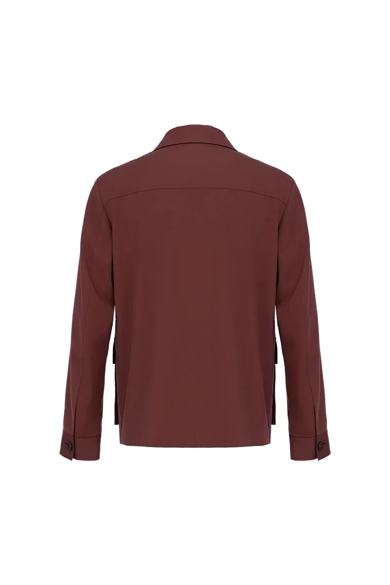 Vincent Rust Wool Blend Overshirt Jacket