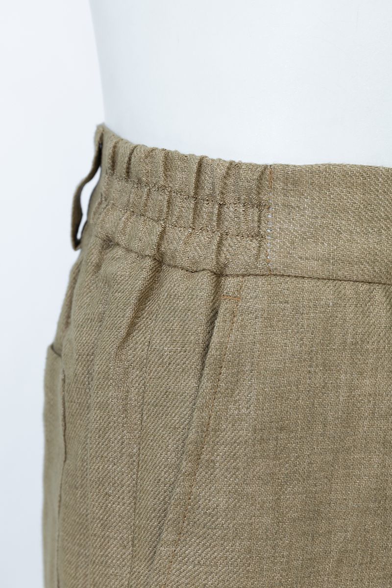 Brown linen shorts back view, made to order men's tailored shorts by Zane