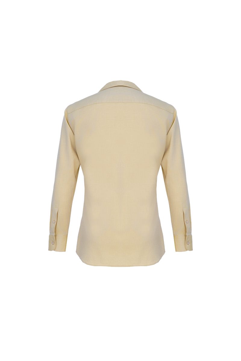 Pale yellow cotton shirt with chest pockets, made to order men's tailored shirt by Zane