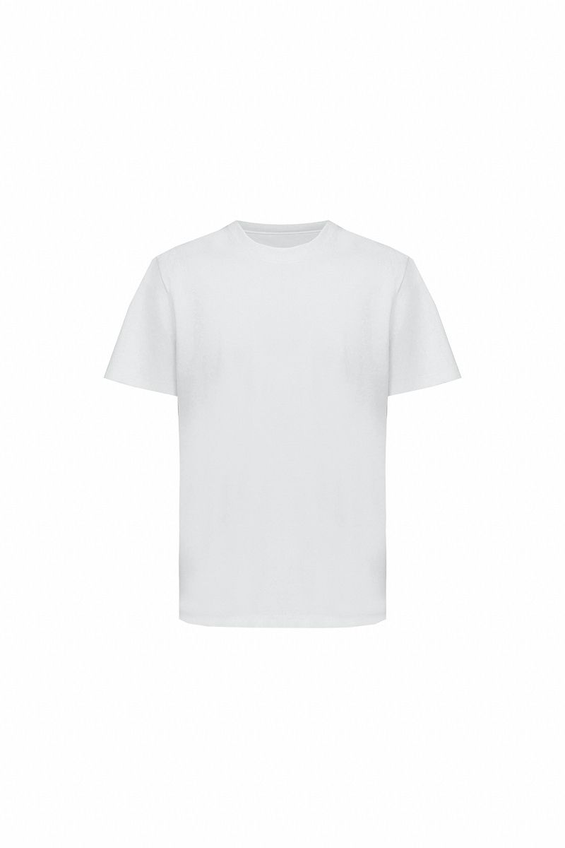 White Pima cotton crew neck tee flat lay, made to order by Zane