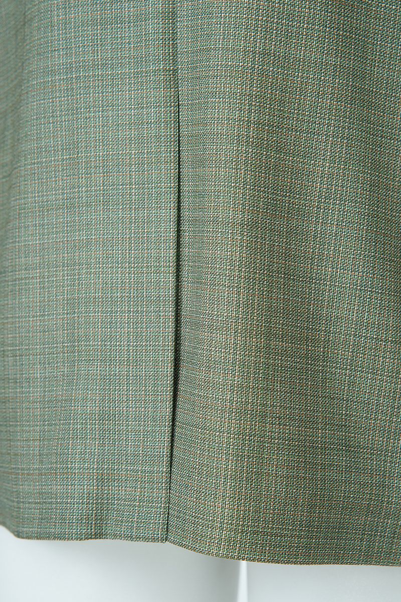 Complete outfit featuring the Marco Sage Green Mandarin Collar Jacket, a made-to-order men's Super 130s Italian REDA wool jacket for weddings and special events, shipped nationwide by Zane.