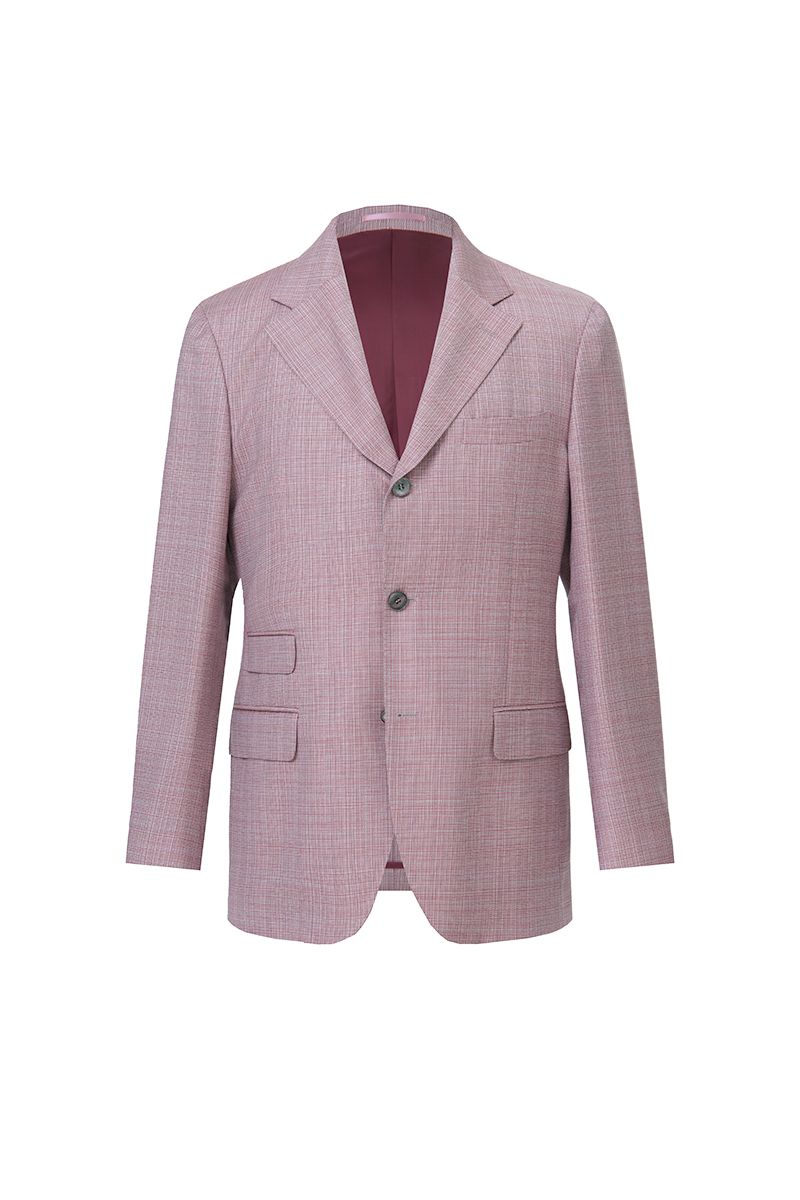 Front-facing view of the Enzo Dusty Pink Sport Coat, a made-to-order men's notch lapel sport coat in Super 130s Italian REDA wool, tailored to your measurements and shipped nationwide by Zane.