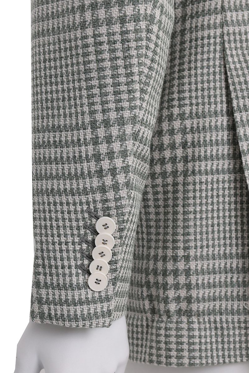 Complete outfit featuring the Raffaele Grey Glen Plaid Sport Coat, a made-to-order men's Italian Marzotto cotton-wool double-breasted jacket for business and weddings, shipped nationwide by Zane.