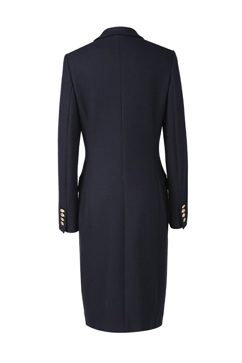 Ariana Navy Double Breasted Overcoat