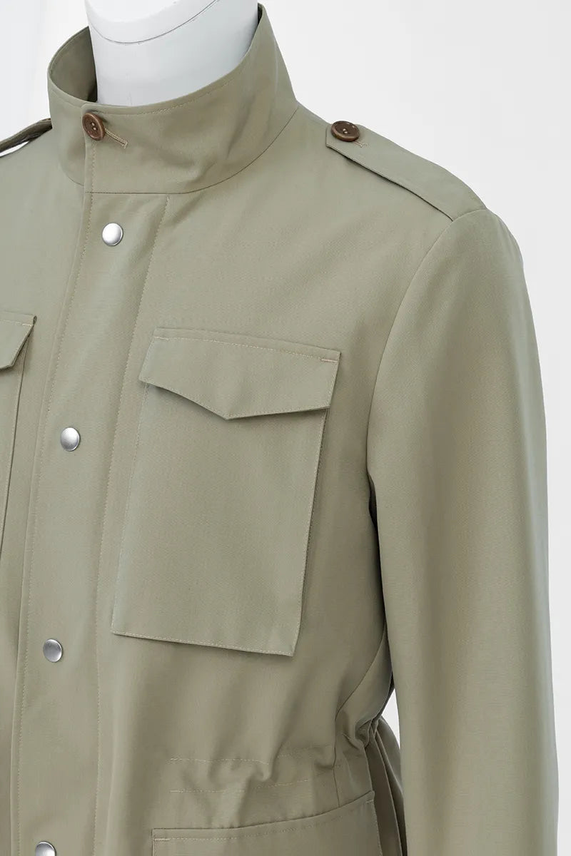 Aspen Khaki Wool Silk Hunting Jacket