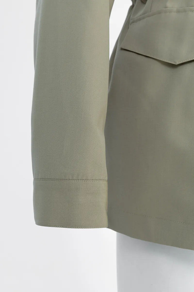 Aspen Khaki Wool Silk Hunting Jacket