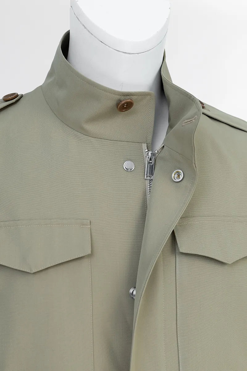 Aspen Khaki Wool Silk Hunting Jacket