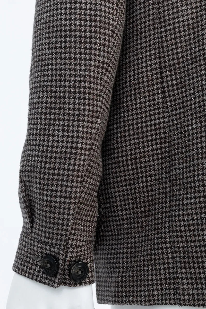 Bennett Brown Houndstooth Wool Linen Sport Coat