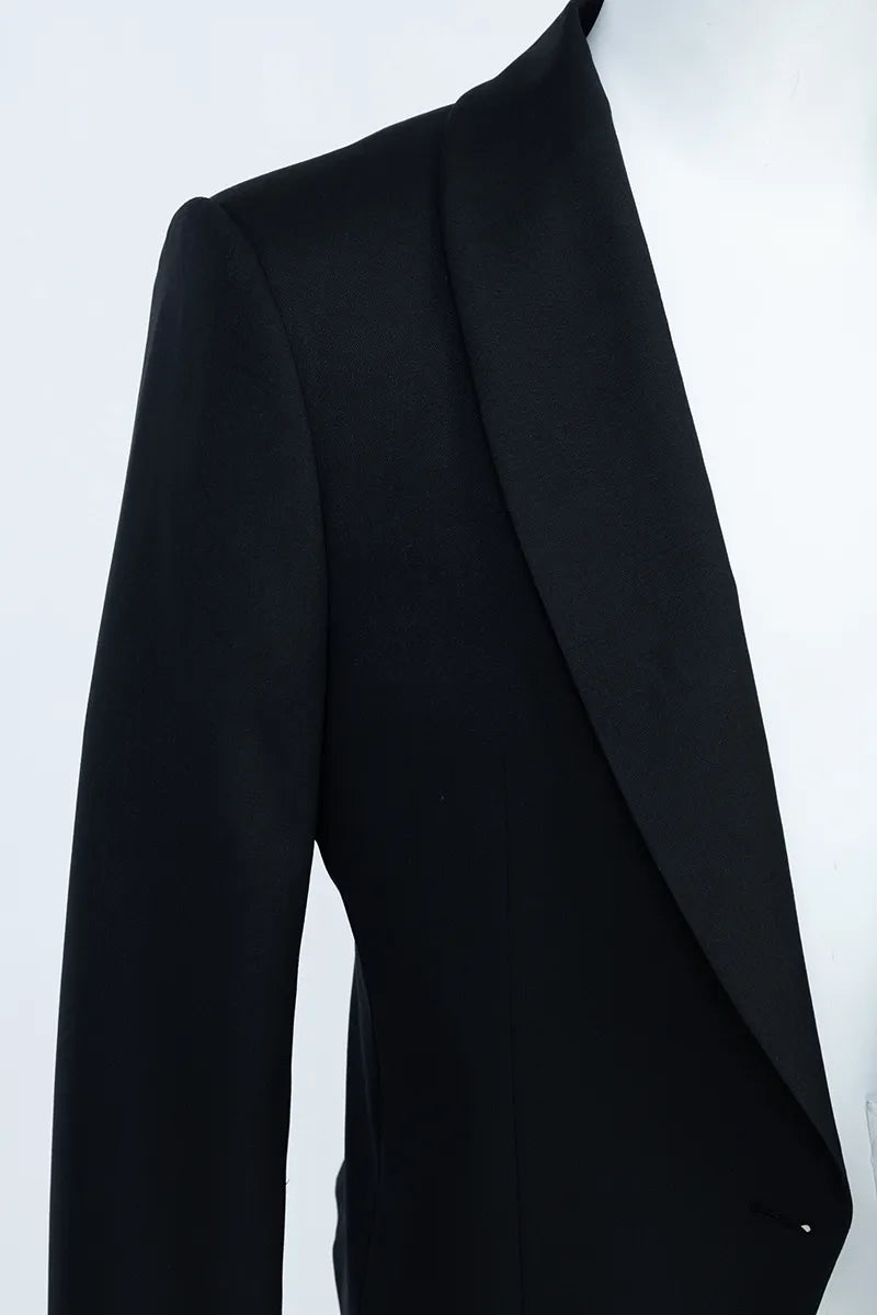 Black blazer tailored by zane suits and tuxedos in jacksonville florida