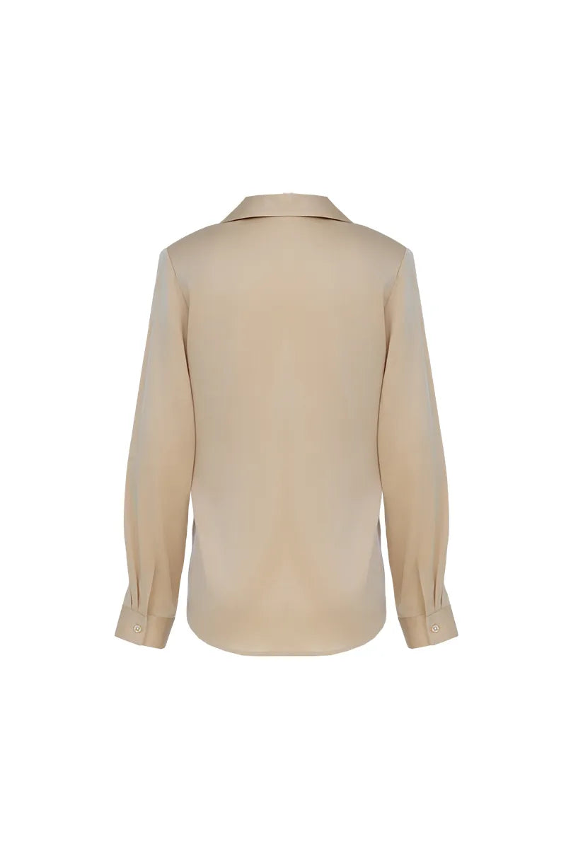 Camilla Khaki Silk Stretch Shirt