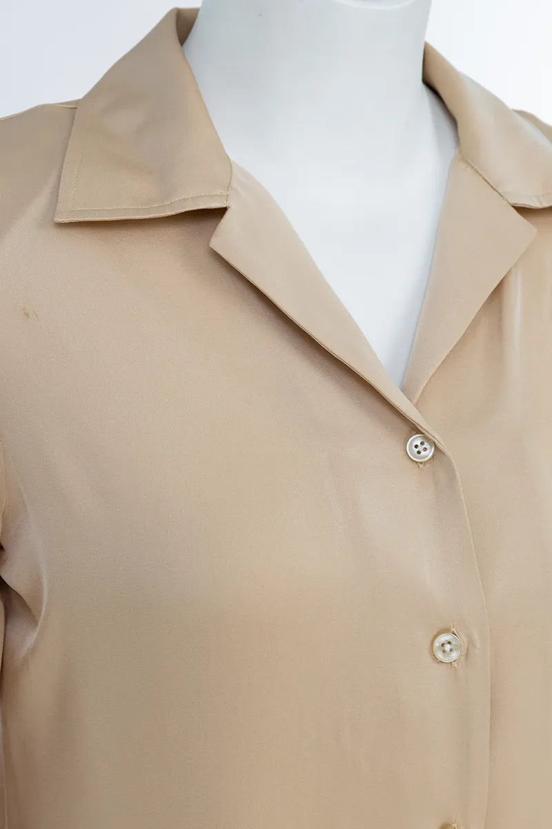 Camilla Khaki Silk Stretch Shirt