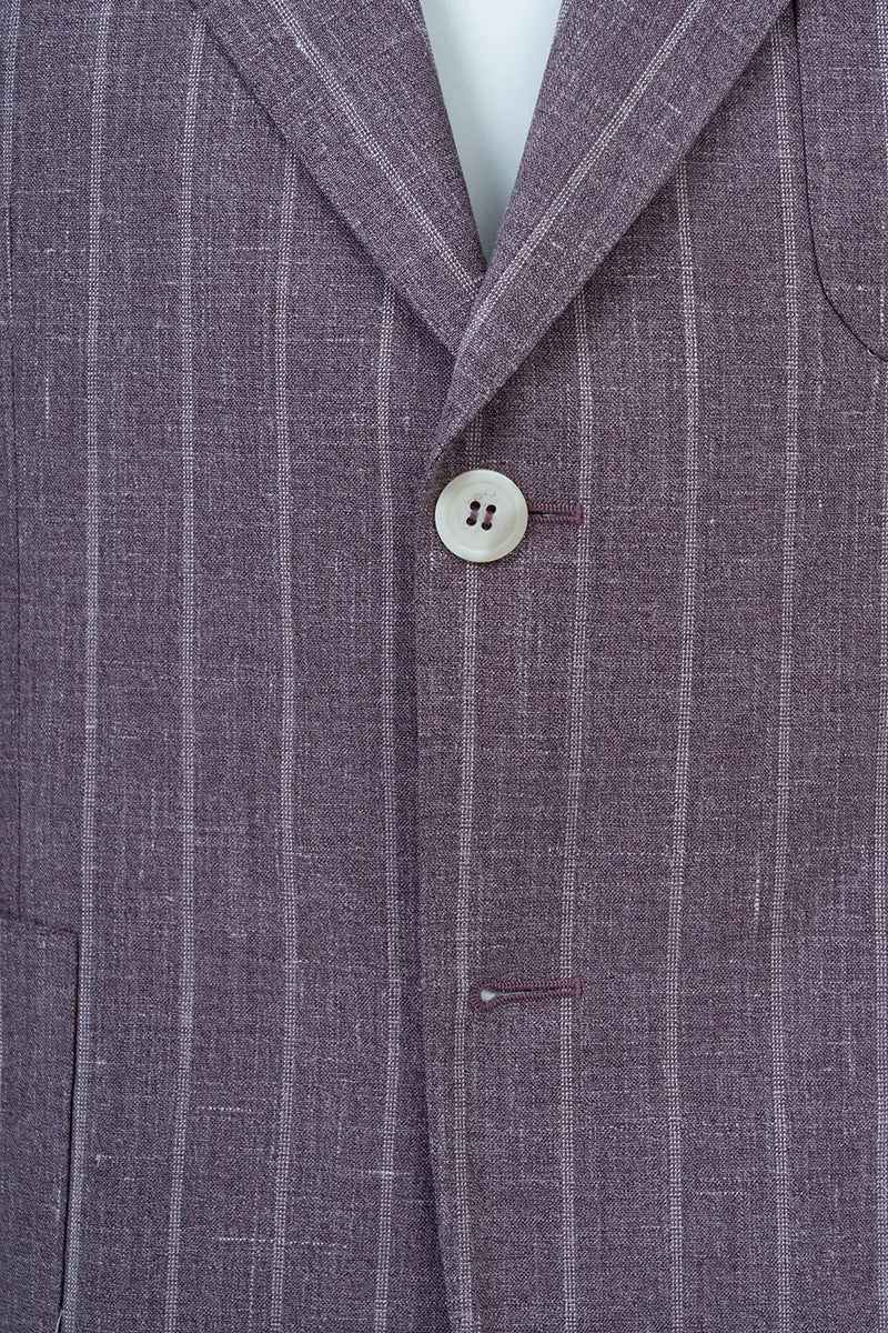Chicago Plum Stripe Wool Linen Silk Suit
