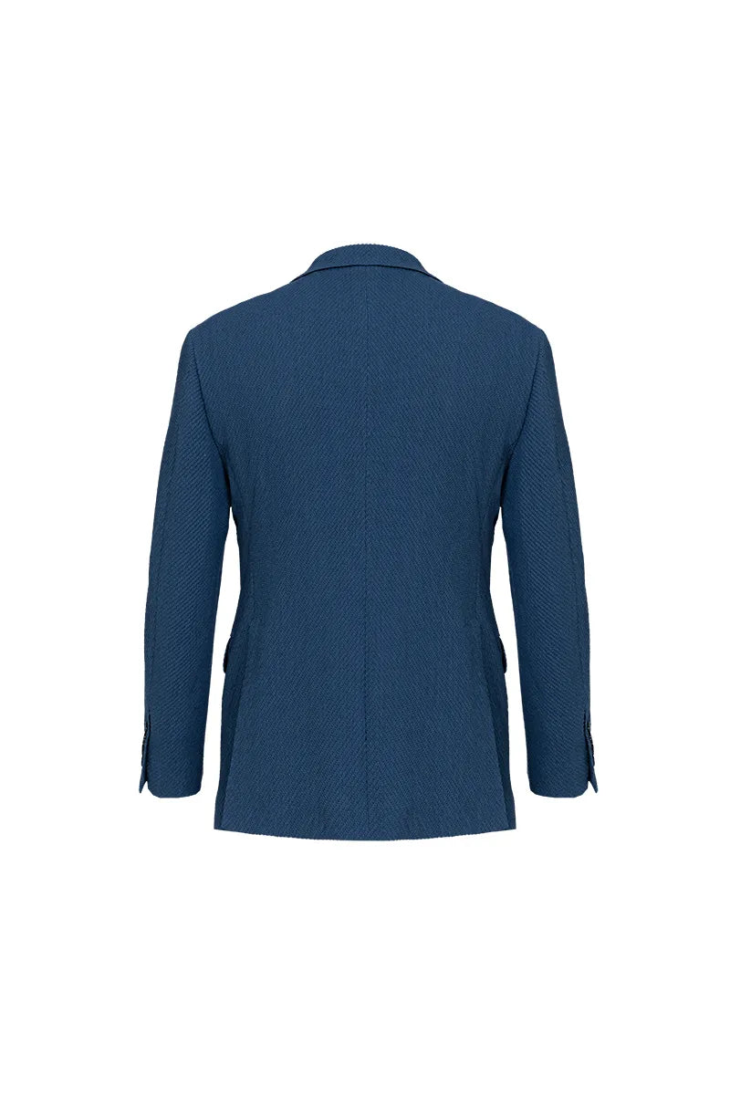 Dominic Stone Blue Marzotto Wool Blend Sport Coat