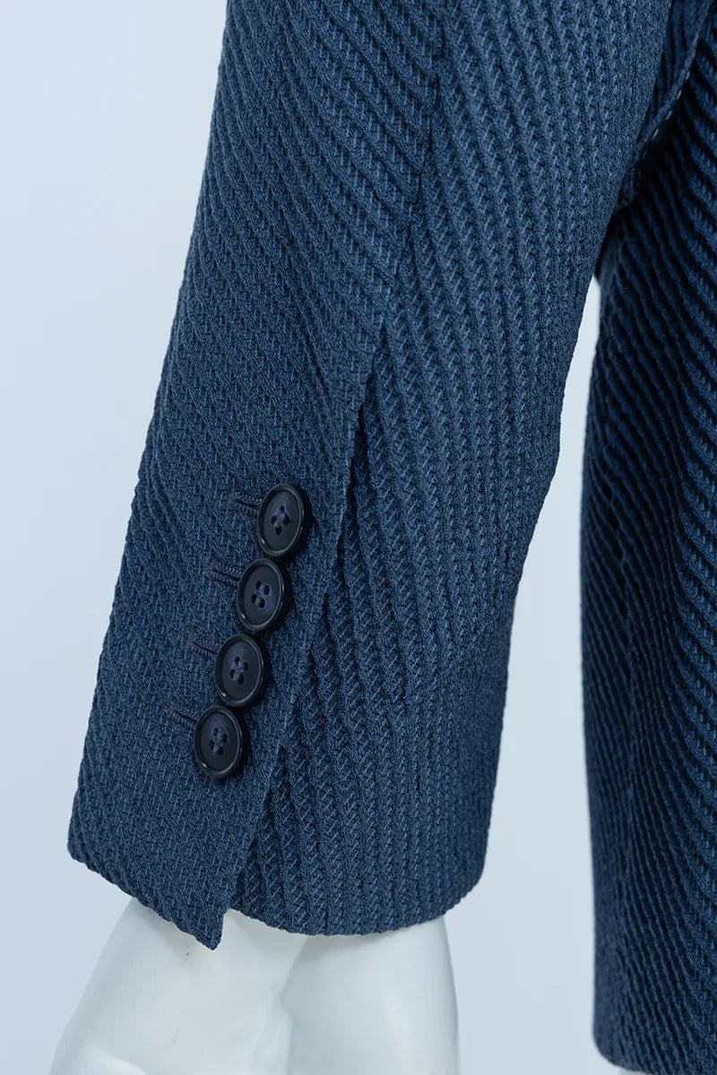 Dominic Stone Blue Marzotto Wool Blend Sport Coat