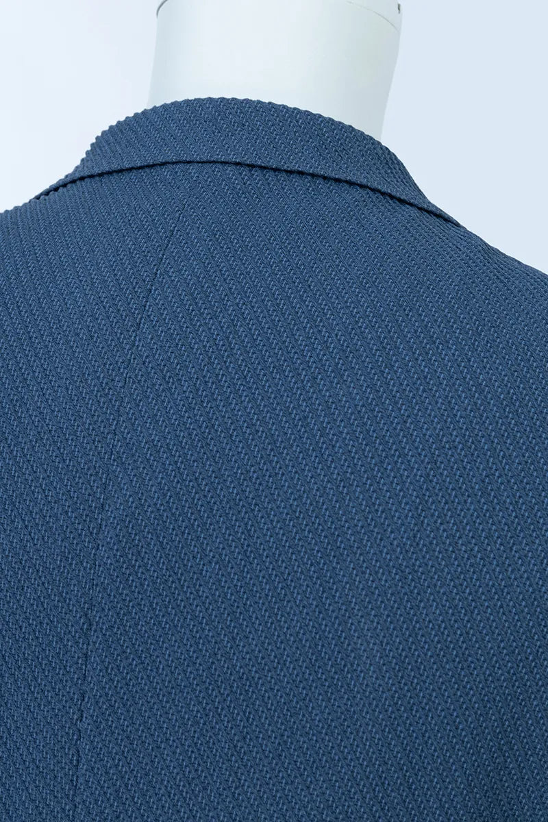 Dominic Stone Blue Marzotto Wool Blend Sport Coat