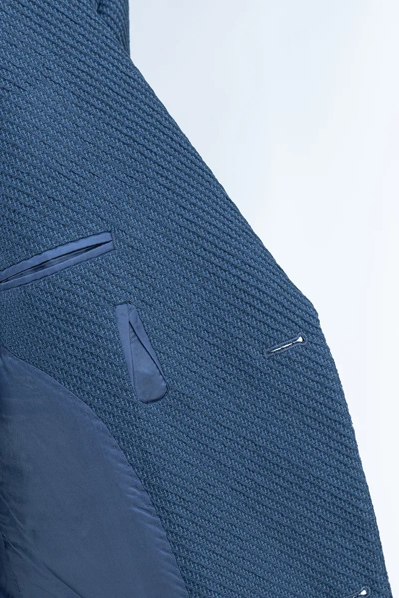 Dominic Stone Blue Marzotto Wool Blend Sport Coat