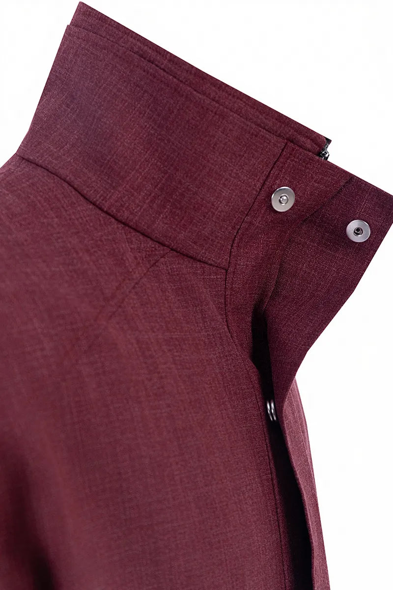 Dorian Merlot Wool Silk Linen Overshirt Jacket