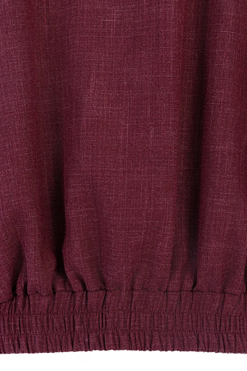 Dorian Merlot Wool Silk Linen Overshirt Jacket