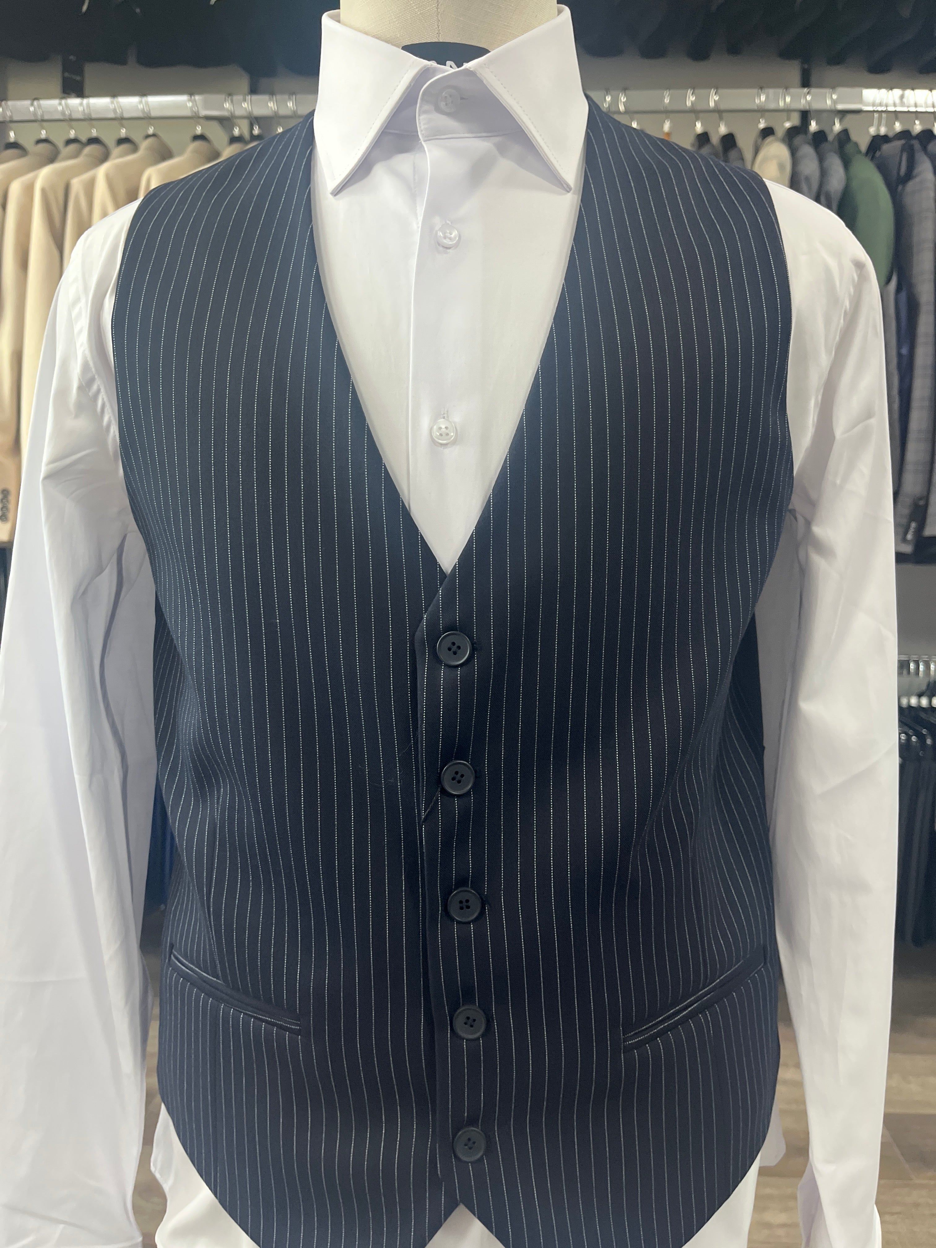 Vest 590142 Navy Pinstripes SL