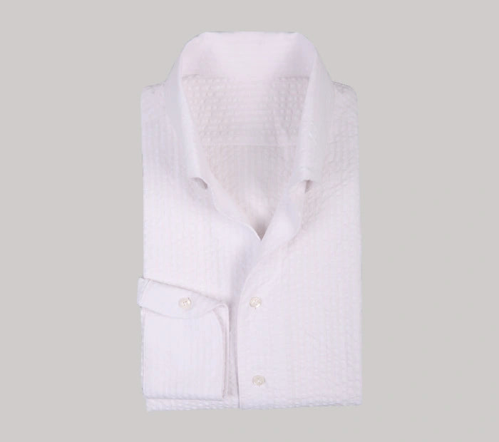 mens textured white dress shirts The White Sanders Non Iron Fine Twill Custom Shirt