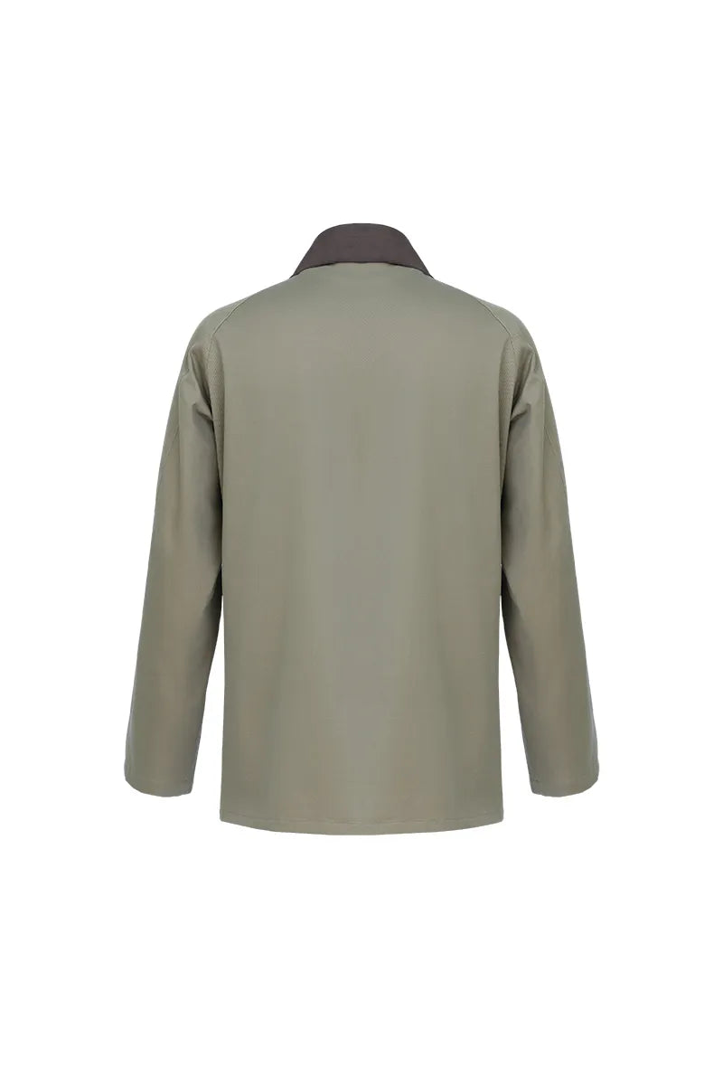 Hudson Khaki Cotton Stretch Overshirt Jacket