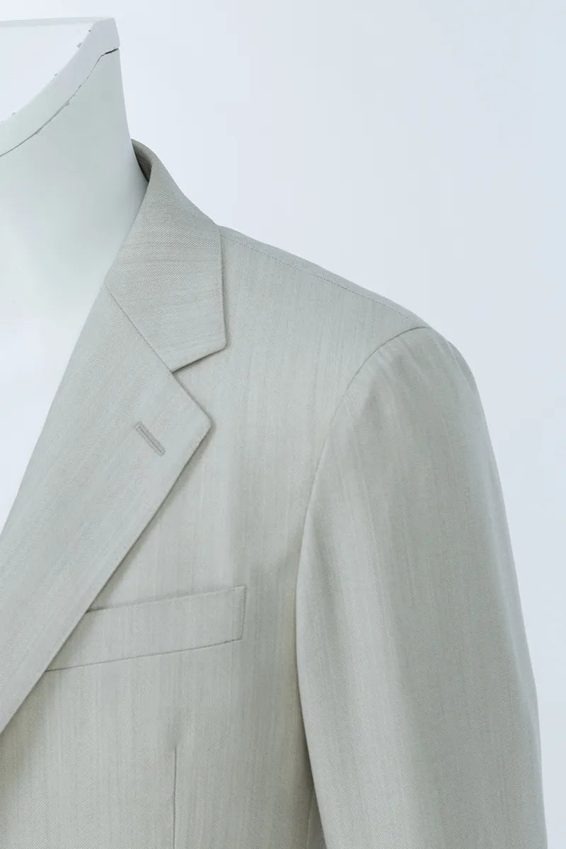 Malibu Khaki Herringbone Italian Three Piece Suit