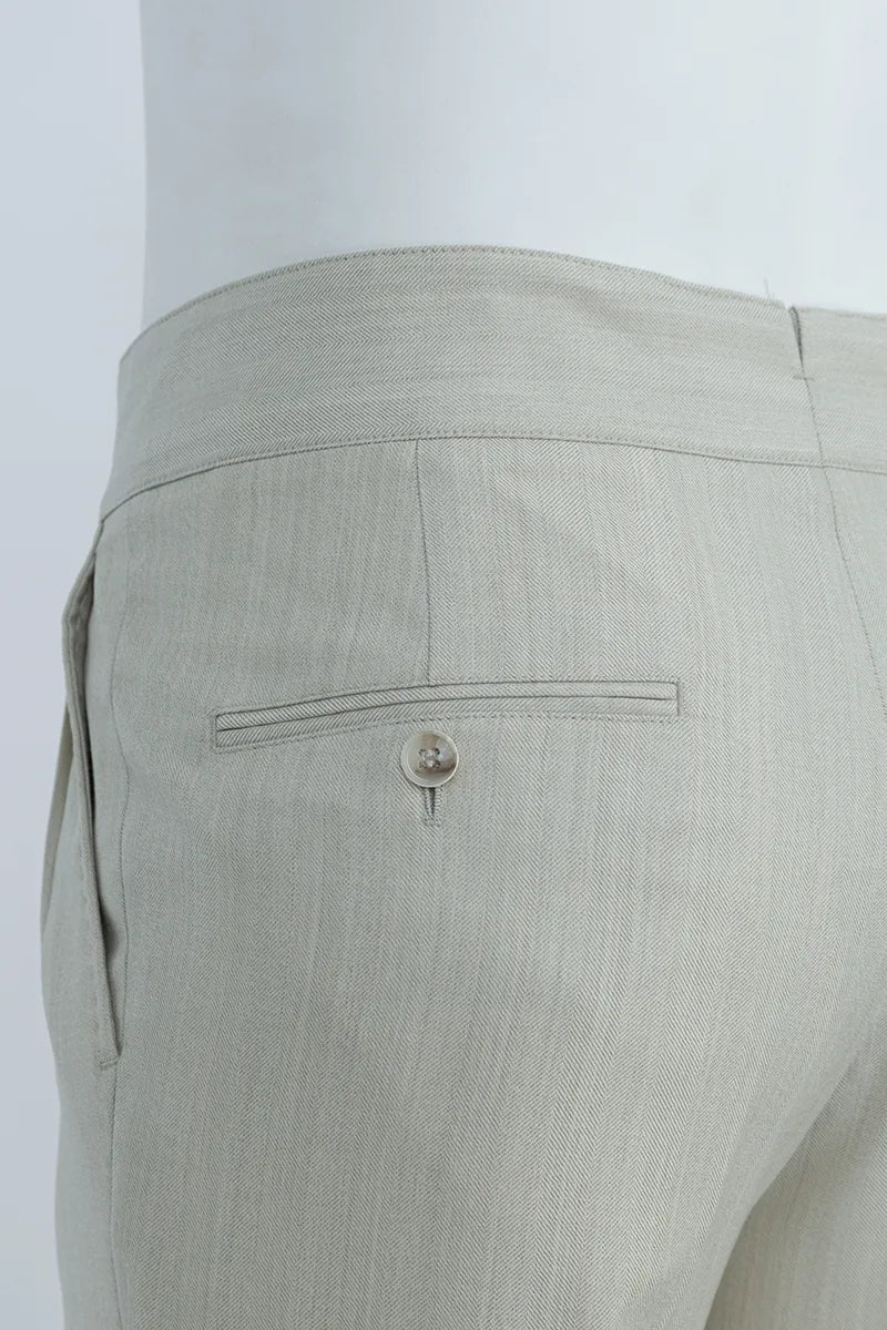 Malibu Khaki Herringbone Italian Three Piece Suit