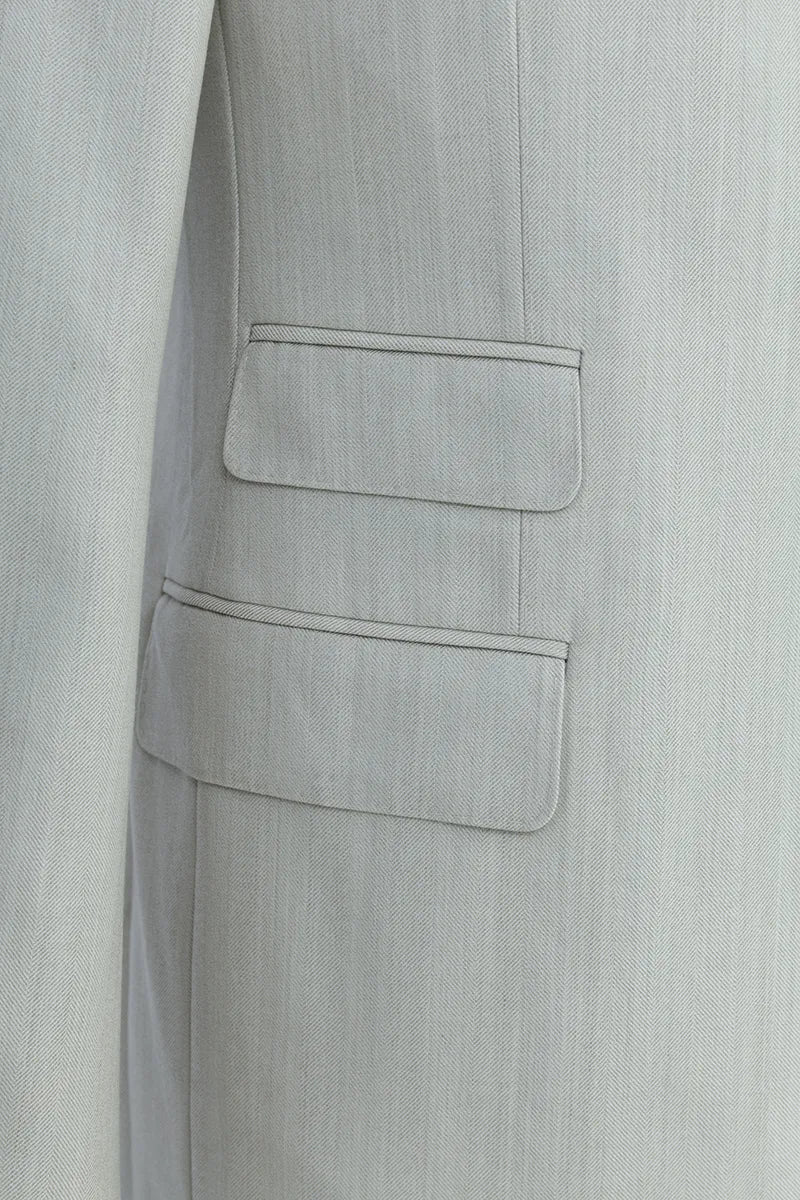 Malibu Khaki Herringbone Italian Three Piece Suit