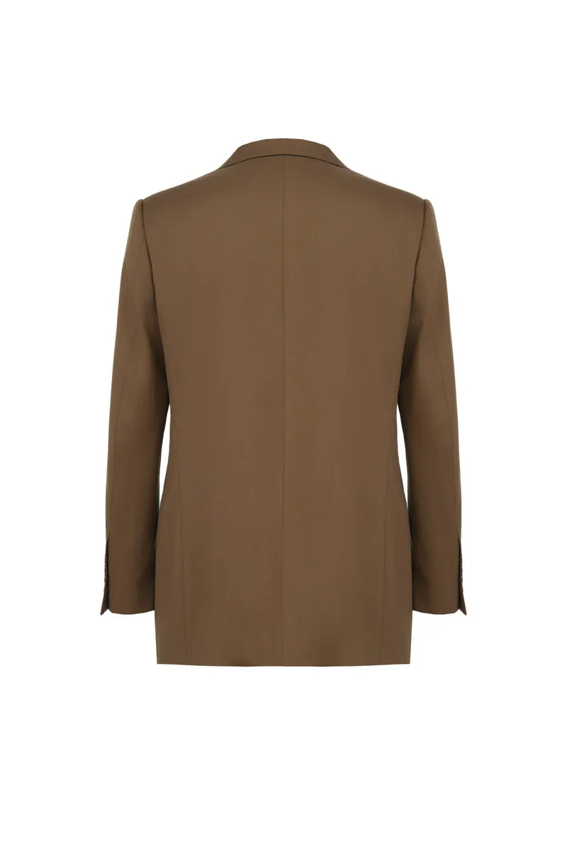 Lorenzo Coffee Double Breasted 2 Piece Suit Italian Super Wool Fabric