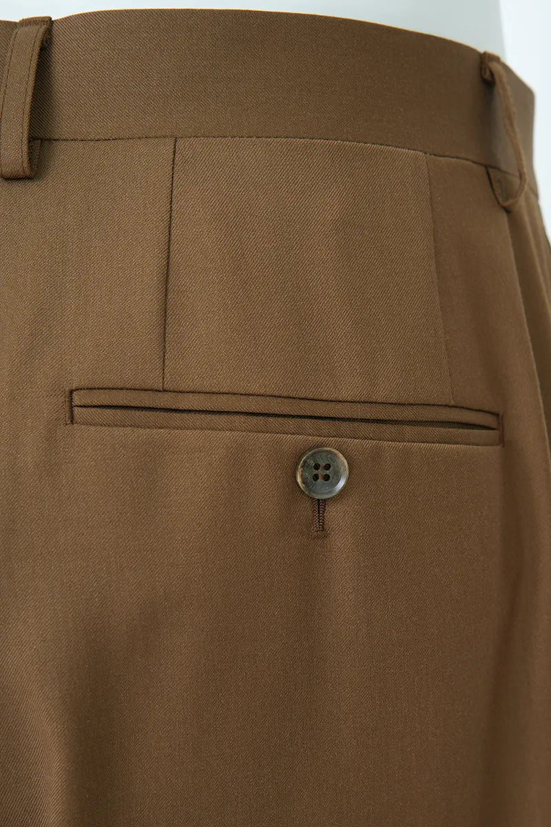 Lorenzo Coffee Double Breasted 2 Piece Suit Italian Super Wool Fabric