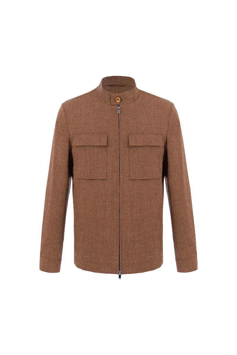 Marco Coffee Wool Silk Linen Sport Coat