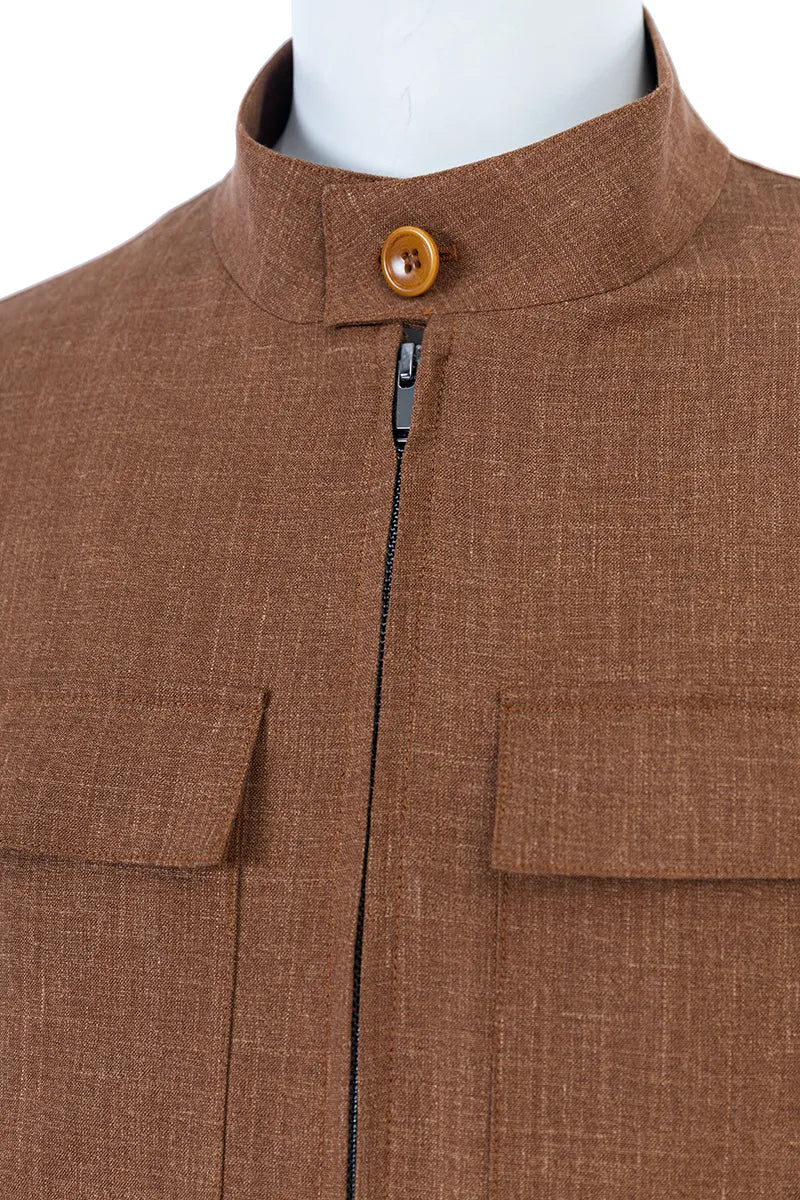 Marco Coffee Wool Silk Linen Sport Coat
