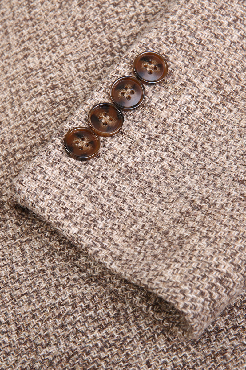 Marion Khaki Wool Blend Tweed Overcoat