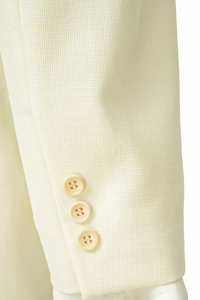 Matteo Ivory Double Breasted Italian 110s Fabric Sport Coat