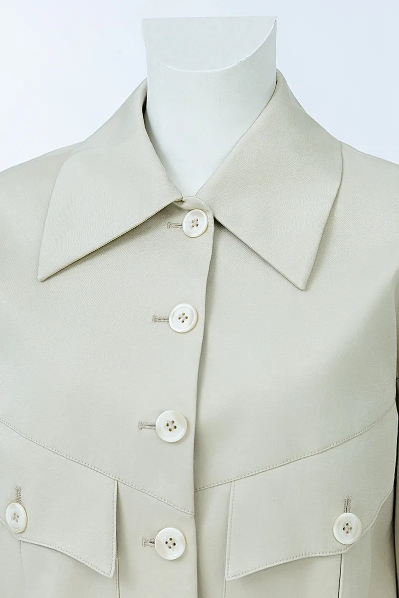 Monaco Cream Stretch Cotton Jacket
