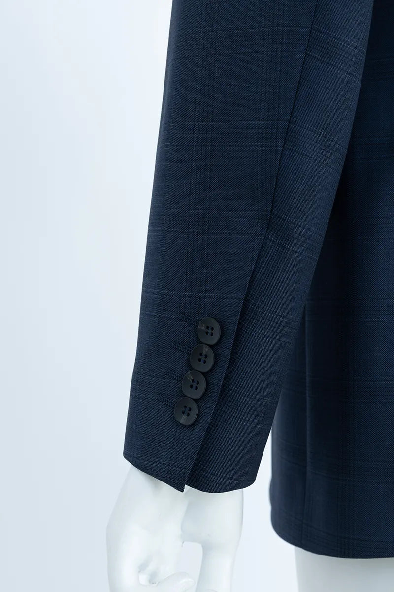Navy blue suit jacket with button details best suits in chicago custom made
