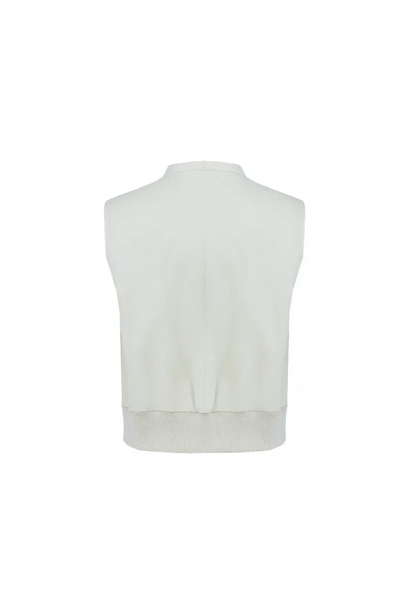 Portofino Cream Stretch Cotton Vest