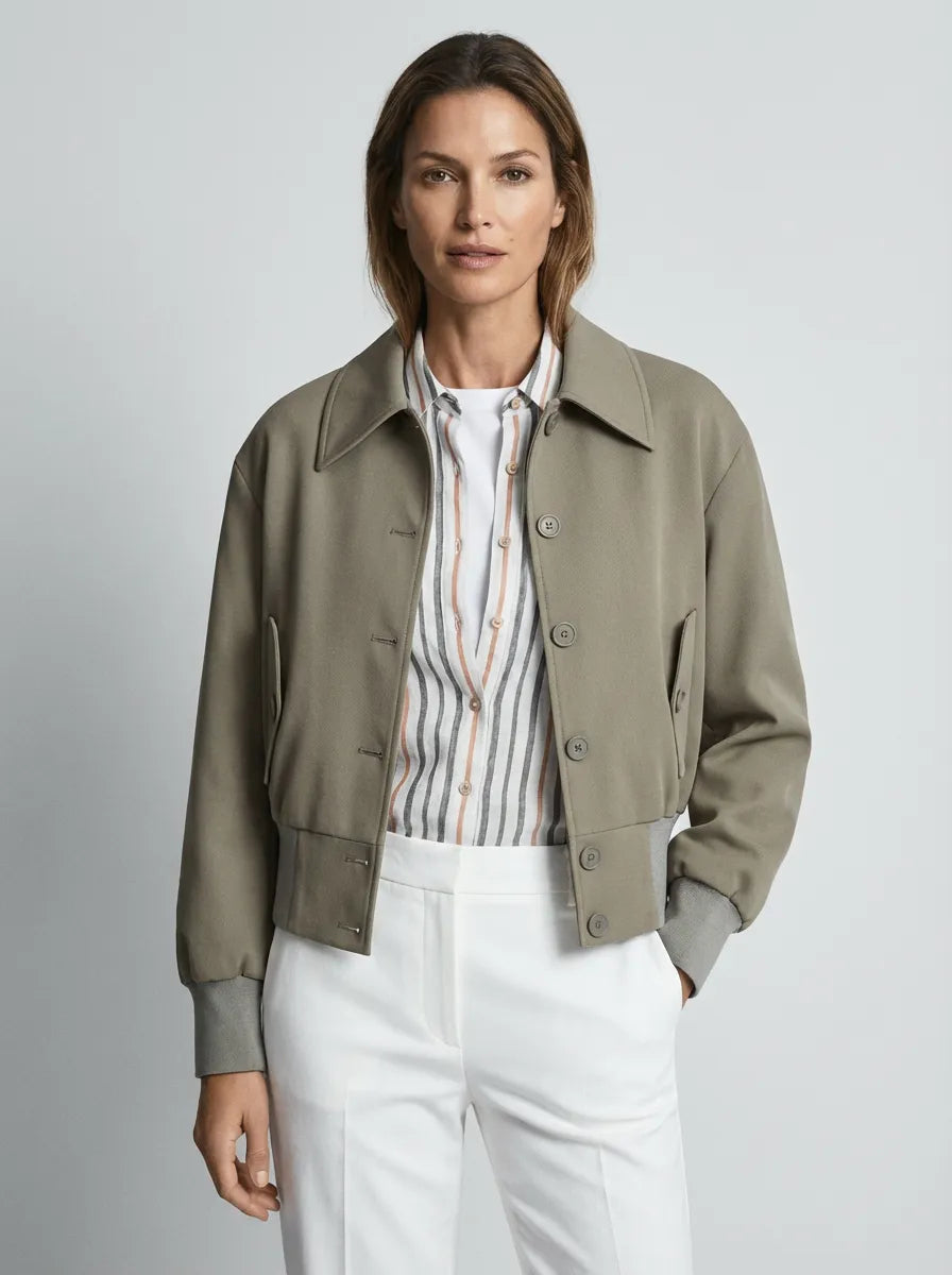 Ravello Khaki Structured Cotton Jacket