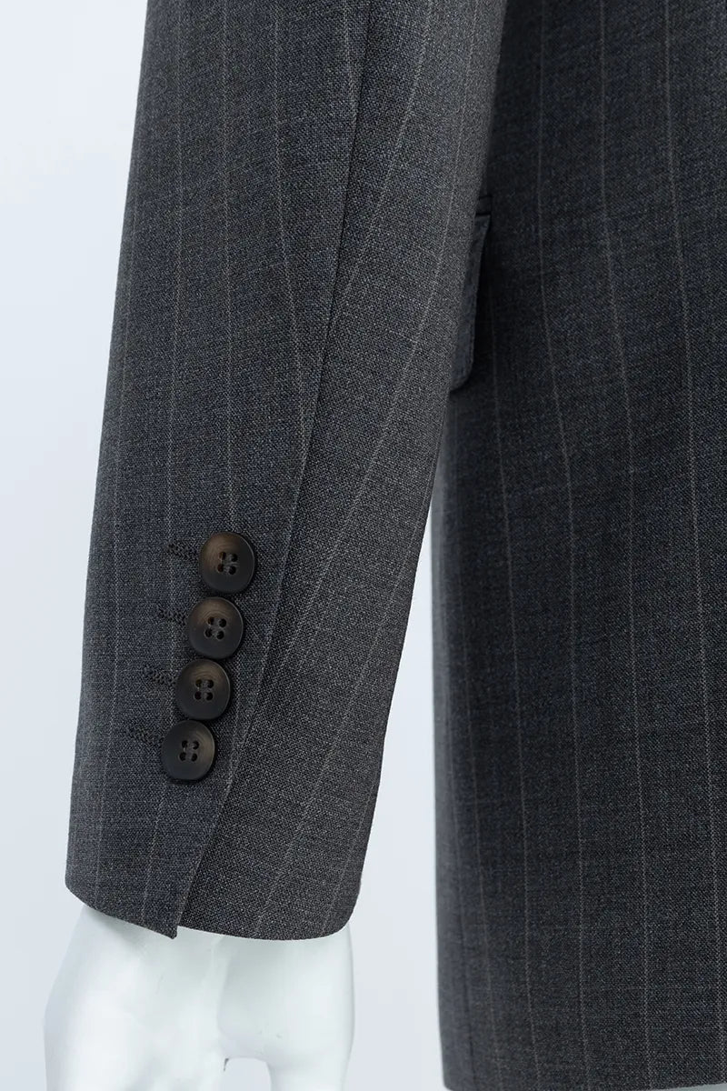 Redwood Brown Stripe Half Canvas Blazer