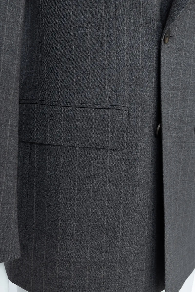 Redwood Brown Stripe Half Canvas Blazer