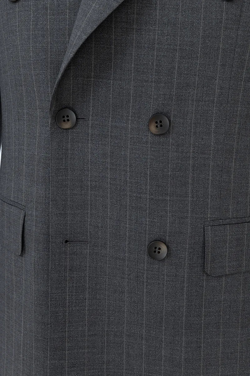 Redwood Brown Stripe Half Canvas Blazer