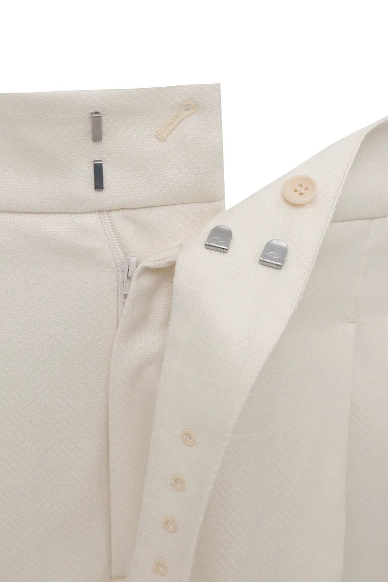 Sebastian Ivory Tweed 2 Piece Tuxedo Suit