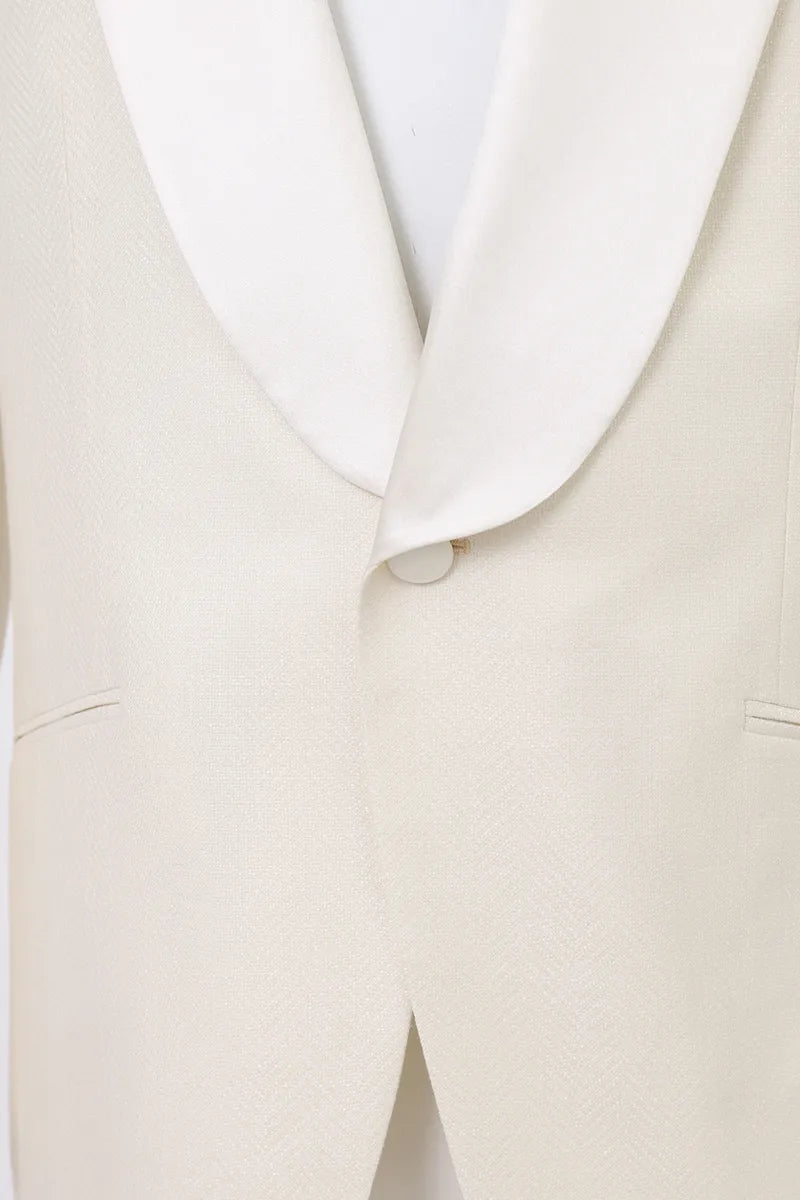 Sebastian Ivory Tweed 2 Piece Tuxedo Suit