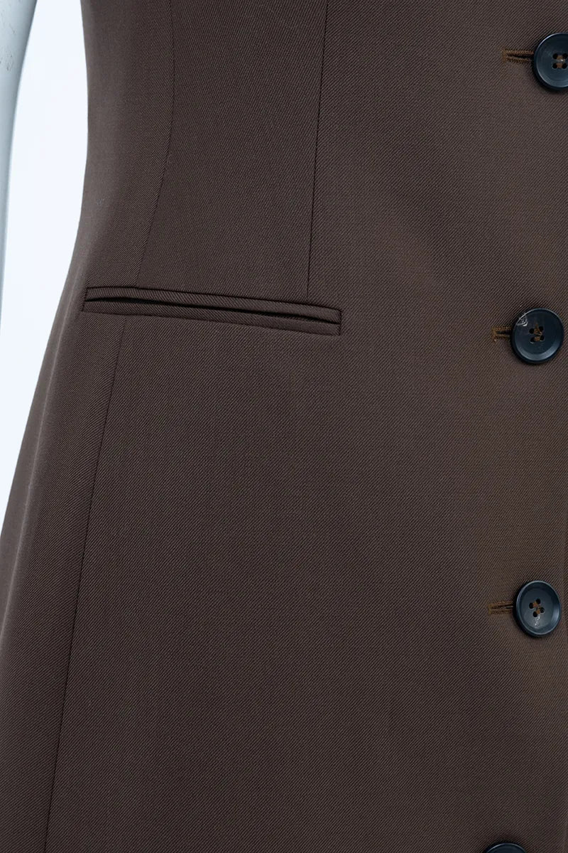 Serafina Milano Brown Tailored Dress