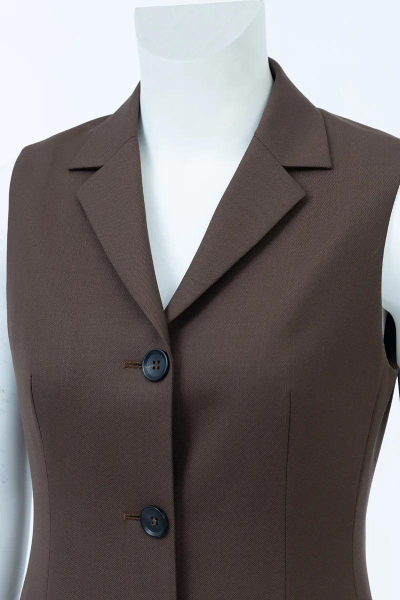 Serafina Milano Brown Tailored Dress